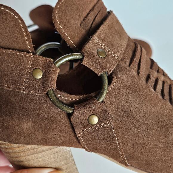 Ariat Unbridled Jaelle Brown Suede Western Bootie Women's 8 Cowgirl Rodeo - Picture 5 of 12